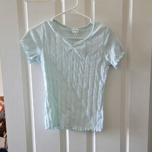 Light Blue Ribbed Women's Top